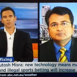 Dr Misra being interviewed on ABC on match-fixing and illegal betting in sports (2)