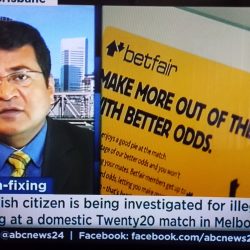 Dr Misra being interviewed on ABC on match-fixing and illegal betting in sports